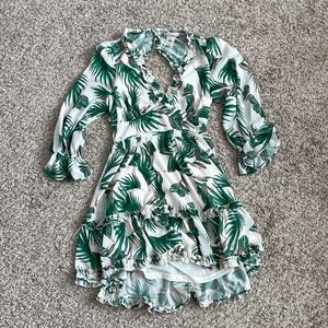 Palm Ruffle Backless Dress